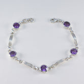 Yasmine Purple Gemstone Bracelet with Silver Accents